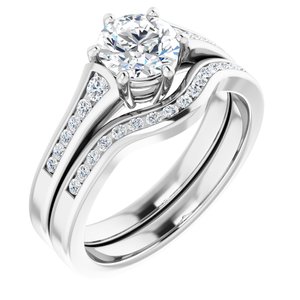 Sterling Silver 6 mm Round Engagement Ring Mounting
