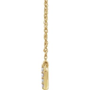 14K Yellow 1/8 CTW Natural Diamond Lowercase Initial A 16" Necklace