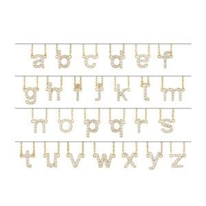 14K Yellow 1/8 CTW Natural Diamond Lowercase Initial A 16" Necklace