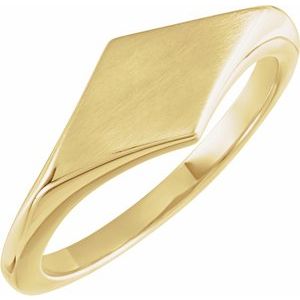 14K Yellow Geometric Signet Ring