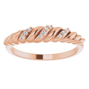 14K Rose .04 CTW Natural Diamond Dome Ring