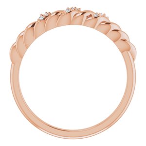 14K Rose .04 CTW Natural Diamond Dome Ring