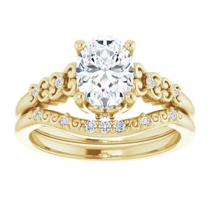 14K Yellow 8x6 mm Oval Engagement Ring Mounting