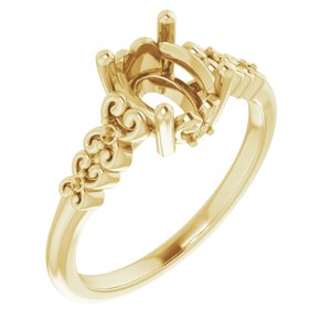 14K Yellow 8x6 mm Oval Engagement Ring Mounting