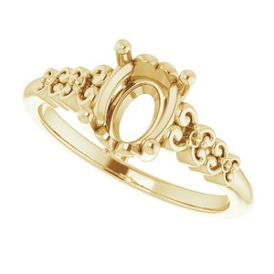 14K Yellow 8x6 mm Oval Engagement Ring Mounting