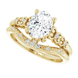 14K Yellow 8x6 mm Oval Engagement Ring Mounting