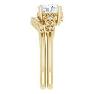 14K Yellow 8x6 mm Oval Engagement Ring Mounting