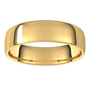 10K Yellow 6 mm European Light Band Size 10
