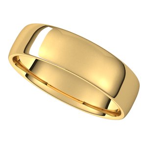 10K Yellow 6 mm European Light Band Size 10