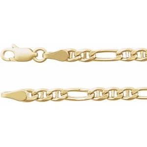 14K Yellow 3.95 mm Hollow Anchor 8" Chain