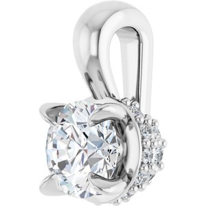 Sterling Silver 1/4 CTW Natural Diamond Pendant