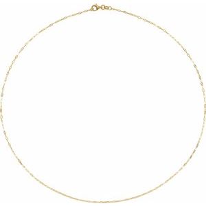 14K Yellow 1.25 mm Paperclip-Style 7" Chain