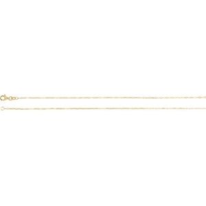 14K Yellow 1.25 mm Paperclip-Style 7" Chain