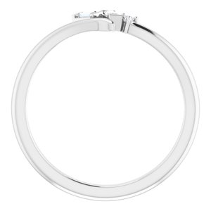 14K White .07 CTW Natural Diamond Bypass Ring