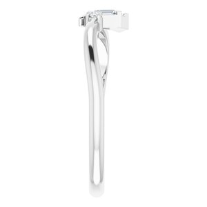 14K White .07 CTW Natural Diamond Bypass Ring