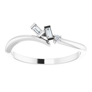 14K White .07 CTW Natural Diamond Bypass Ring