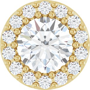 14K Yellow 1/2 CTW Natural Diamond Halo-Style Pendant
