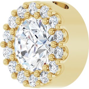 14K Yellow 1/2 CTW Natural Diamond Halo-Style Pendant