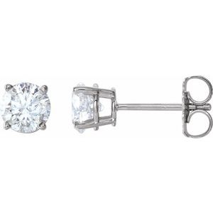 14K White 1 CTW Natural Diamond Stud Earrings