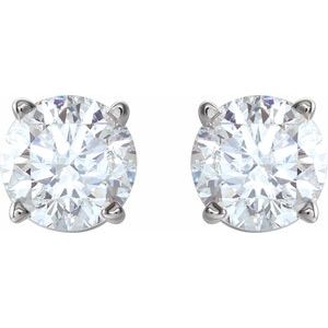 14K White 1 CTW Natural Diamond Stud Earrings