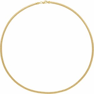 14K Yellow 3.3 mm Cuban Link Curb 18" Chain