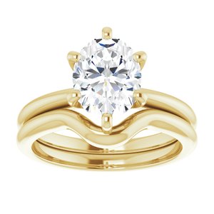 14K Yellow  9x7 mm Oval Solitaire Engagement Ring Mounting