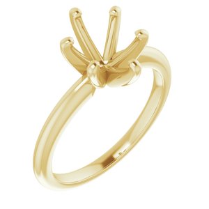14K Yellow  9x7 mm Oval Solitaire Engagement Ring Mounting