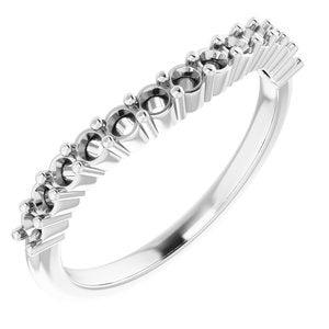 14K White Band Mounting for 6.5 mm Round Ring