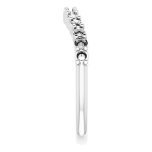 14K White Band Mounting for 6.5 mm Round Ring