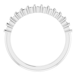 14K White Band Mounting for 6.5 mm Round Ring