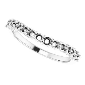 14K White Band Mounting for 6.5 mm Round Ring